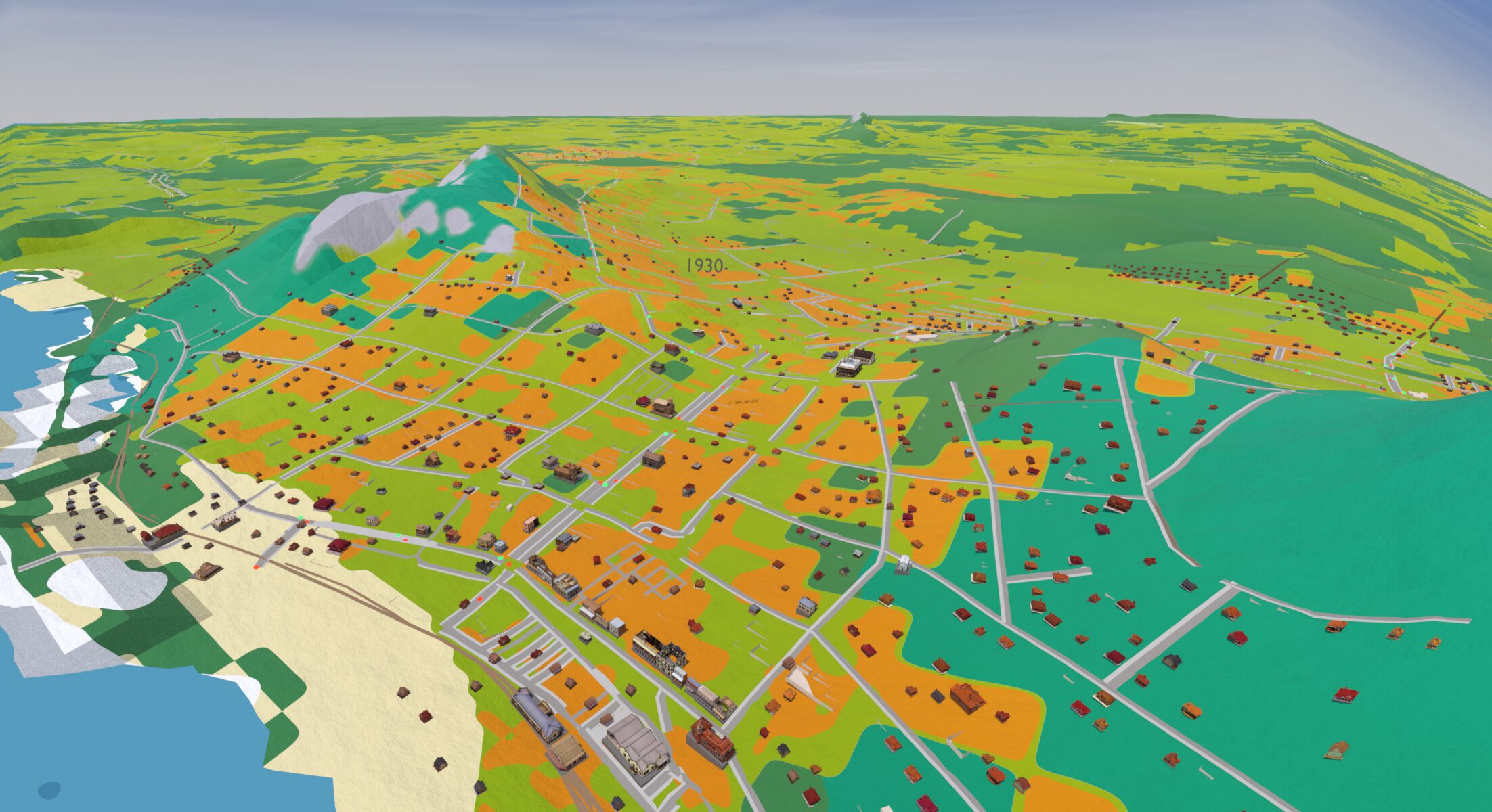 Albany in 1930 — town, harbour and surrounding farmland